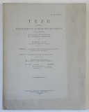 TEZE PREZENTATE FACULTATII DE STIINTE DIN BUCURESTI PENTRU OBTINEREA TITLULUI DE DOCTOR IN STIINTELE NATURALE de MIRCEA ILIE , 1936