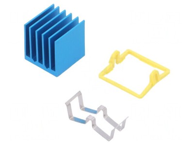 Radiator extrudat cu aripioare BGA albastru 17x17mm foto