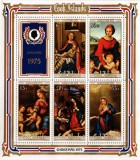 Insulele Cook 1975 - Crăciun, picturi, arta, bloc neuzat