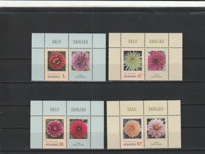 ROMANIA 2022 LP 2390 FLORI DE GRADINA DALII SERIE CU VINIETA 1 MNH NESTAMPILATA foto