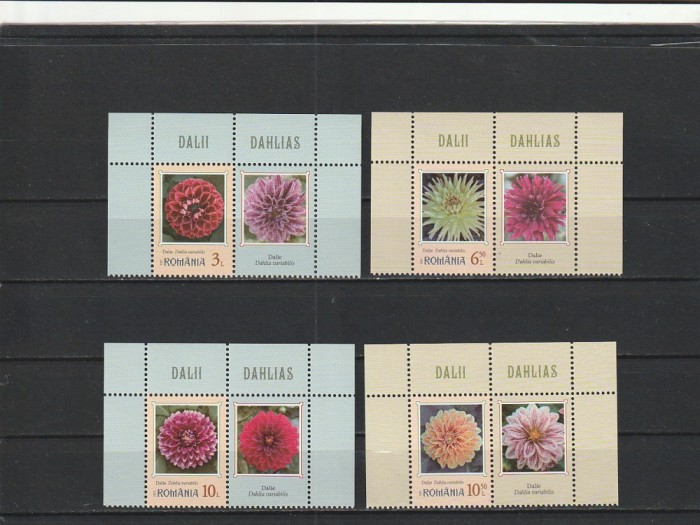 ROMANIA 2022 LP 2390 FLORI DE GRADINA DALII SERIE CU VINIETA 1 MNH NESTAMPILATA