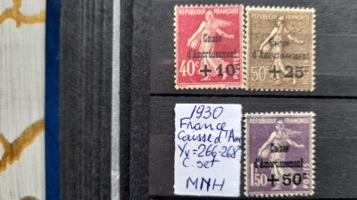 1930-Franta-YT=266-268-c.set-MNH-YT=420 E-RAR foto