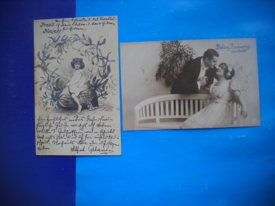 HOPCT 1856 ROMANTICA-LOT 2 CARTI POSTALE VECHI-CIRCULATE foto