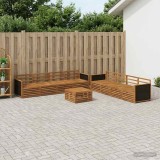 Cumpara ieftin Set de canapele de exterior 9 buc. 8-Locuri natural