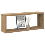 vidaXL Rafturi de perete cub 2 buc. stejar artizanal, 60x15x23 cm lemn