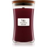 Woodwick Black Cherry lum&acirc;nare parfumată cu fitil din lemn 609.5 g