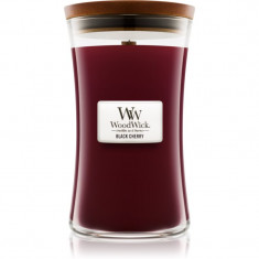 Woodwick Black Cherry lumânare parfumată cu fitil din lemn 609.5 g