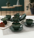 Cumpara ieftin Set cești de ceai, 12 bucati Bamboo Forest Verde 9.2x9.2x6.2 cm