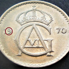 Moneda 50 ORE - SUEDIA, anul 1970 *cod 4518 = A.UNC batere dubla eroare