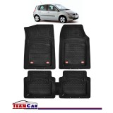 Covorase Auto TeamCar&reg; Tip Tavita Compatibile Renault Scenic II (2003-2009) Negru Material Rezistent, Cauciuc