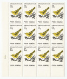 Rom&acirc;nia, LP 1314/1993, Păsări, 50 lei &icirc;n bloc de 12 timbre, h&acirc;rtie cretată