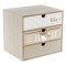 Cutie Decorativă Lemn, Model Home, 3 Sertare, Natural și Alb, 20x15x18cm