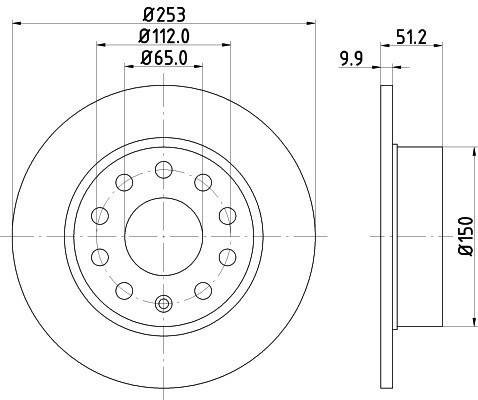 Disc frana VW EOS (1F7, 1F8) (2006 - 2016) KRIEGER 0950004112