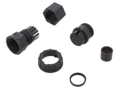 Conector circular mamă 2 pini aurit 20A foto