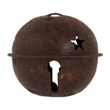 Set 12 ornamente brad Clopotei metal maro 5x4 cm