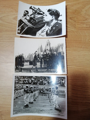 set 3 fotografii de presa, din anii 30 - Regele Carol II si Mihai foto