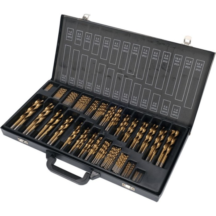 YATO Set 190 burghie pentru metal, diametru 1-13 mm, prindere cilindrica