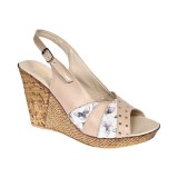 Sandale dama din piele naturala cu platforme de 10cm Bej Color BVS47XBF