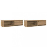 Cumpara ieftin Dulapuri TV 2 buc Stejar Artisan 100x31x25,5 cm Lemn prelucrat