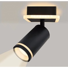 Spot LED 24W, aplicat pe tavan / perete, orientabil, culoare corp negru, lumina calda/neutra/rece