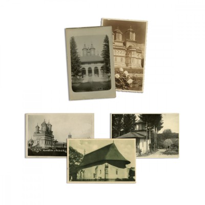 Mănăstiri din Rom&amp;acirc;nia, cinci cărți poștale fotografice pentru Barbu Theodorescu foto