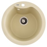 Chiuveta de bucatarie din granit rotunda Ivory 485x210 mm, Flow Wave