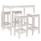 Set mobilier de bar pentru gradina, 5 piese,alb, lemn masiv pin