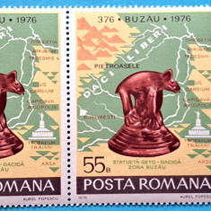 TIMBRE ROMANIA LP919/1976 1600 ani atestare oras Buzau -Serie în pereche -MNH