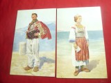 2 Ilustrate vechi Dalmatia - Costume Populare ,inc.sec.XX, Necirculata, Printata