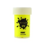 Cumpara ieftin Vopsea pentru fata si corp 15 ml, culoare galben, pigment fosforescent fluorescent, activare cu apa, efect UV