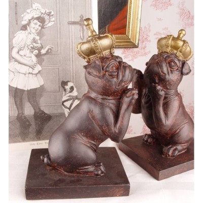Set doua suporturi pentru carti cu buldogi CW040 foto