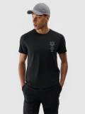 Tricou regular cu imprimeu pentru bărbați - negru, 4F Sportswear