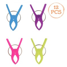 Set Clești Mari Pentru șezlong, 12 Bucăți, Lungime 12 cm, Multicolor, Plastic