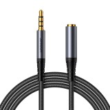 Cumpara ieftin Cablu audio prelungitor Joyroom SY-A09, Jack 3.5 tata la Jack 3.5 mama, 1.2m, Negru