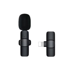Microfon lavaliera wireless, flippy, 1 microfon si 1 receptor tip lightning, autonomie 1-3h, bluetooth 5.0, 70db, baterie 50 mah, negru