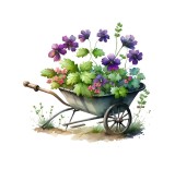 Sticker decorativ Car cu Flori, Multicolor, 56 cm, 3625ST, Oem