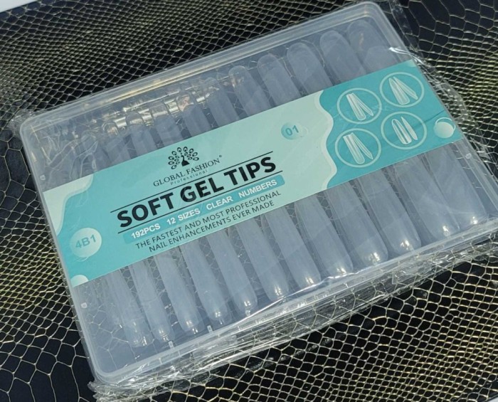 Tipsuri din gel, 01 set 4in1 Global Fashion, 12 dimensiuni, 192 bucăți
