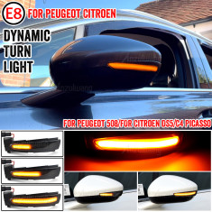 Set de 2 lampi led semnalizare dinamica/progresiva fumurie oglinda Xentech Light Peugeot si Citroen 12V foto