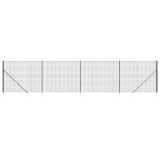 Cumpara ieftin Gard plasa de sarma cu tarusi de fixare, antracit, 1,4x10 m