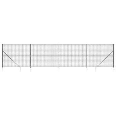 Gard plasa de sarma cu tarusi de fixare, antracit, 1,4x10 m foto