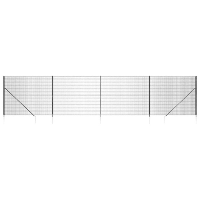 Gard plasa de sarma cu tarusi de fixare, antracit, 1,4x10 m