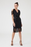 Cumpara ieftin Rochie eleganta mini rochie fara maneci cu paiete, negra, Ella - S(36)