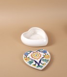 Cutie de depozitare inimioara din ceramică decorativă Flori Multicolor