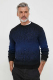 Cumpara ieftin Sisley pulover din amestec de lana barbati, culoarea albastru marin