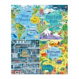 Cumpara ieftin Usborne Mazes Series 4 Books Set (Maps, Planet Earth, Spy, Dinosaur)