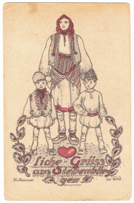 5598 - ETHNIC family, Ardeal, Romania - old postcard - unused foto