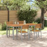 VidaXL Set de masă pentru grădină 5 pcs Gri și maro 180 x 90 x 75 cm