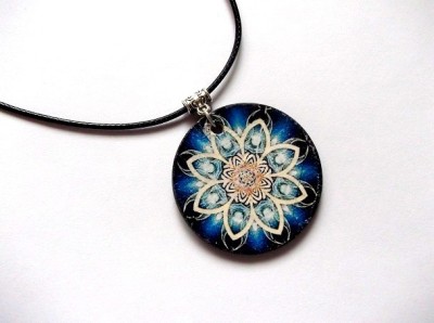 Colier lemn cu mandala 45966 foto