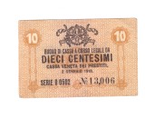 Bancnota Italia ocupatia austriaca 10 centesimi 2 ianuarie 1918, stare foarte buna