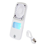 Ventilator Portabil RGB, De Mana, De Birou, 3 Trepte de Viteza, USB, Silentios, cu Pulverizare Apa, 8 Moduri de Iluminare, Alb, Oem